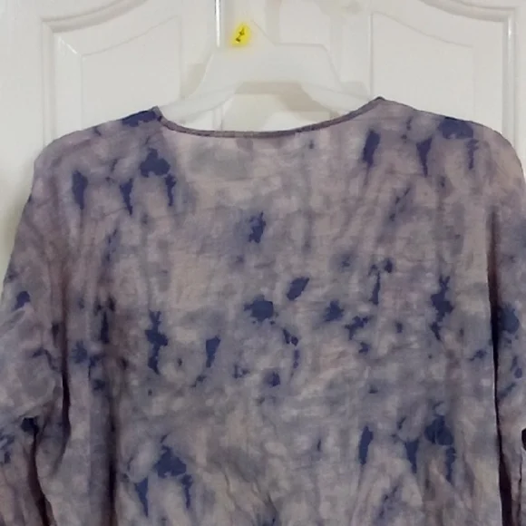 LOGO by Lori Goldstein Purple and Blue Tie-Dye Blouse - Picture 10 of 13